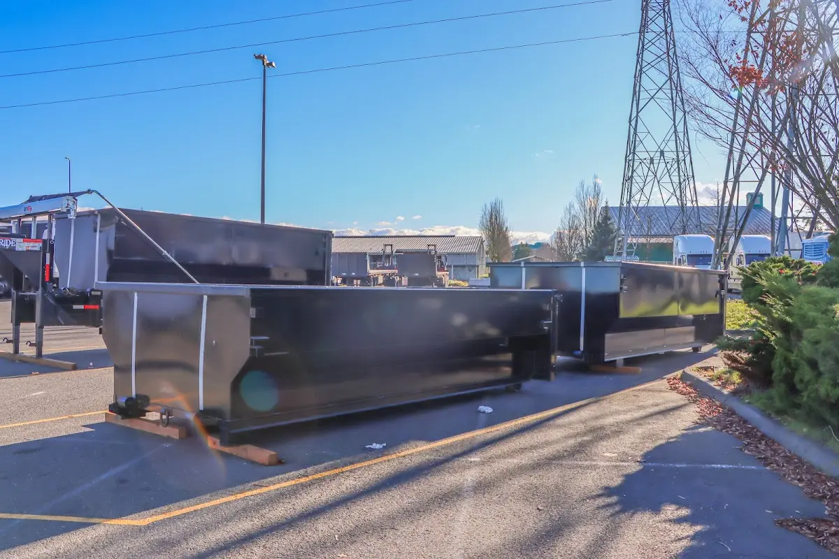 Roll-off dumpster ready for waste disposal at job site for Commercial Dumpster Rental in Kansas City